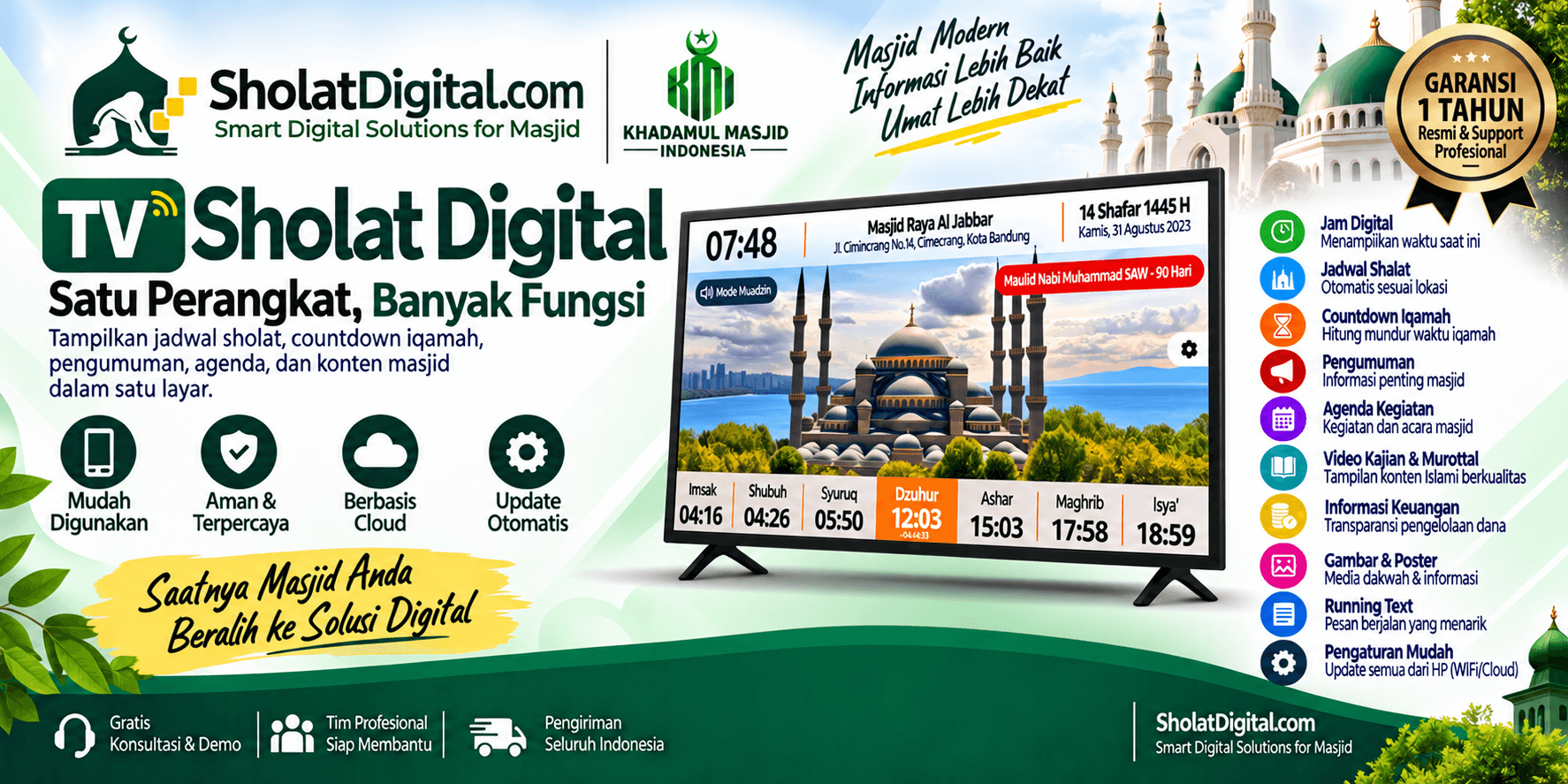 GRATIS APLIKASI JAM SHOLAT DIGITAL TV
